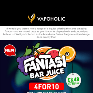 New Fantasi Bar Juice Range