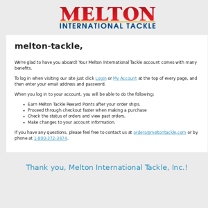 Welcome aboard, Melton Tackle!