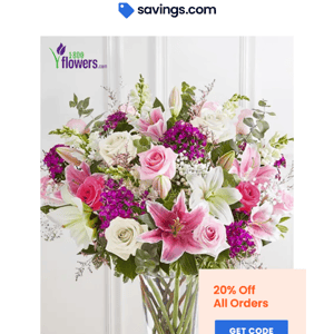 1-800-Flowers.com: 20% Off All Orders!