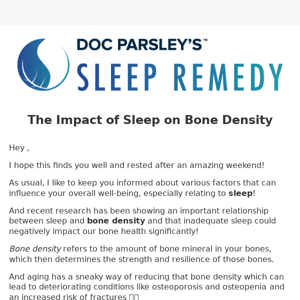 The Impact of Sleep on Bone Density