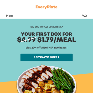 Your exclusive EveryPlate deal is waiting…