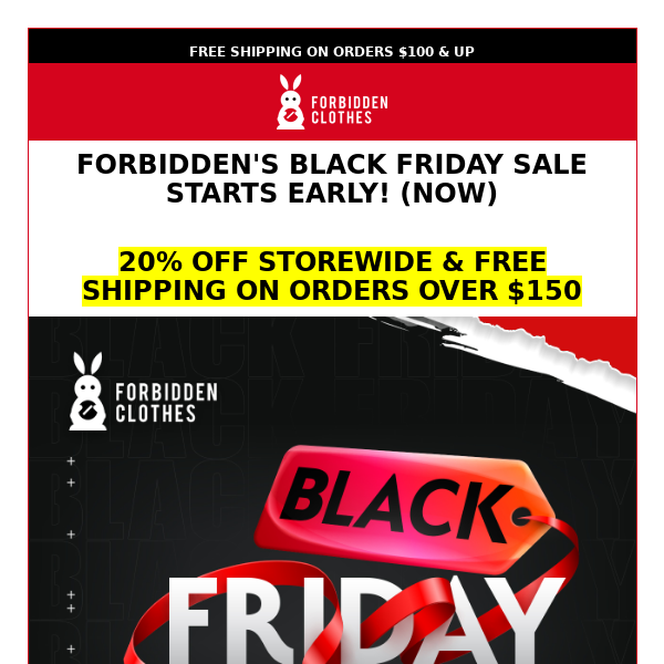 Forbidden Black Friday Sale starts now!