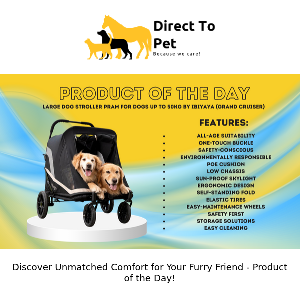 Elevate Your Dog's Outings with the Grand Cruiser Stroller Pram!