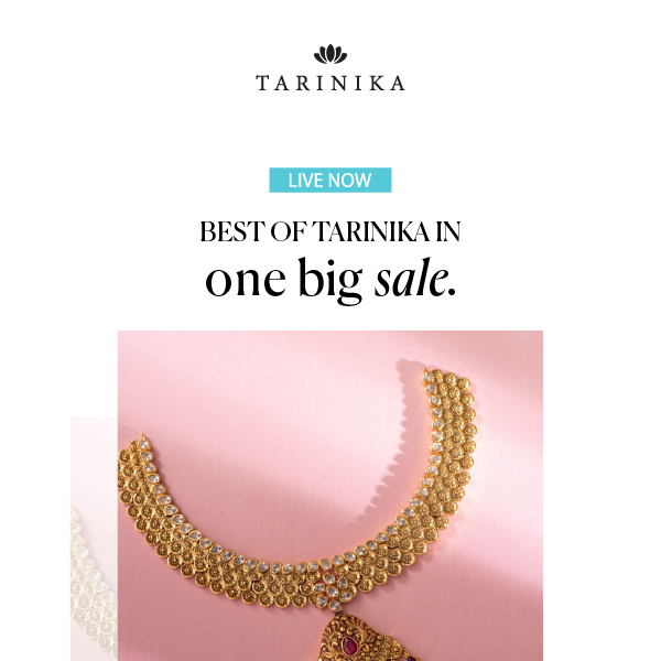 Tarinika's Up to 70% Off Big Annual Jewelry Sale is Live Now | Make Your First Purchase Now