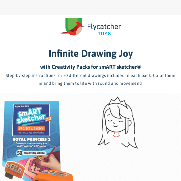smART sketcher® 2.0 Creativity Packs - Royal Princesses – Flycatcher Toys