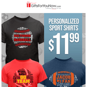 ⚾🏈🏀$11.99 Custom Sport T-Shirts!
