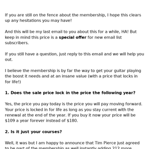 🎸Your Questions About The Membership Answered