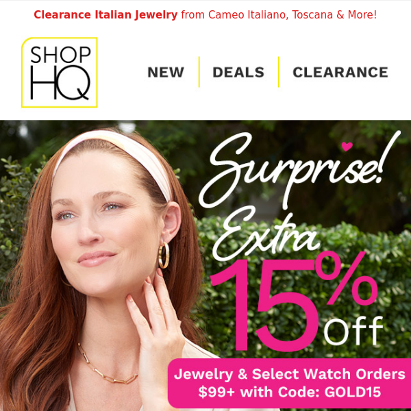 SURPRISE! JEWELRY COUPON INSIDE 👉 EXTRA 15% OFF!