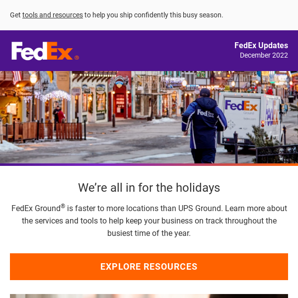 Save time this season with support from FedEx®