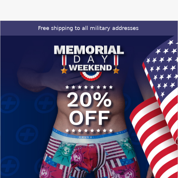 20% Off on the site wide for the weekend only - Memorial Day Weekend