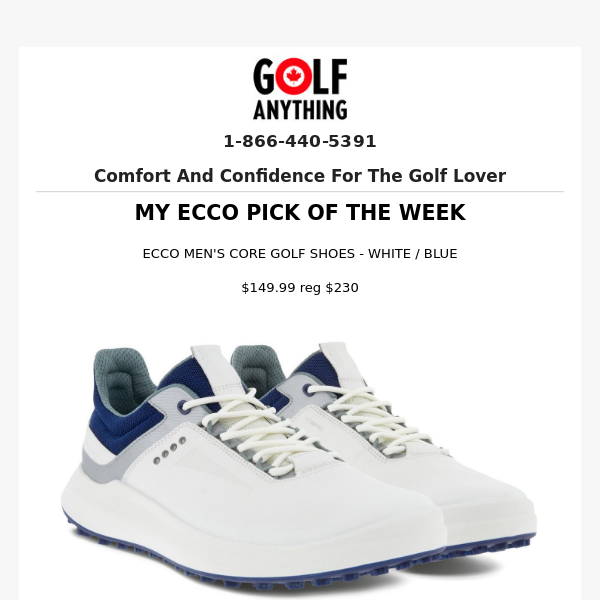 👍 Ecco Pick - Mens Core Shoe WHITE / BLUE
