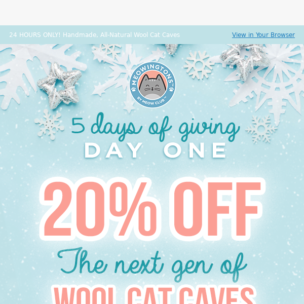 5 Days of Giving 🎁 20% OFF New Cat Caves!