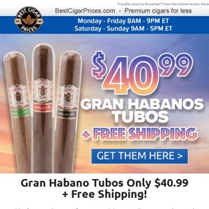 🧪 Free Shipping On Gran Habano Tubos 🧪