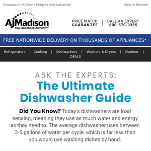 Best in Dishwashers-In Stock and ready to ship!