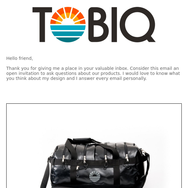 How I designed the Tobiq Bag to make your adventures easier!
