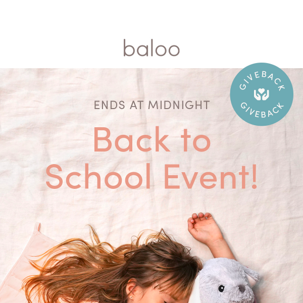 Only a few hours left: Back to School Event