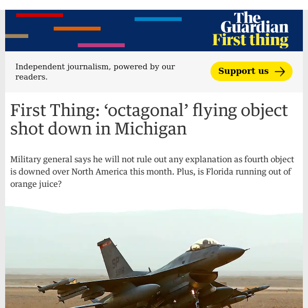 ‘Octagonal’ flying object shot down in Michigan | First Thing