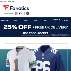 This. Is. BIG! 25% Off NFL Essentials