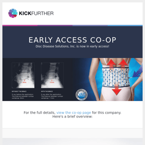 Early Access Co-Op: Disc Disease Solutions, Inc. is offering 6.44% profit in 4.5 months.