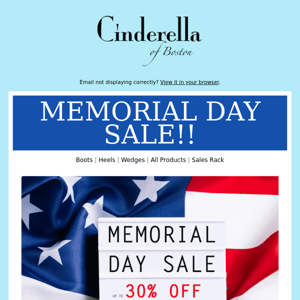 Cinderella of Boston :: MEMORIAL DAY SALE!!