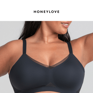 Honeylove Liftwear V-Neck Bra in Vamp/Black