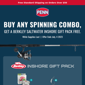 Get A Free Inshore Gift Pack With Any Spinning Rod Combo!