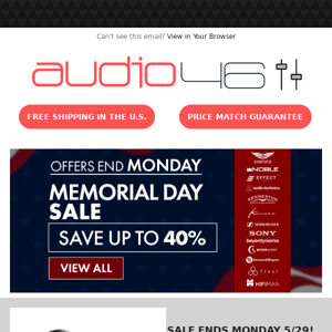 🇺🇸 Memorial Day Specials End on Monday - Save Up To 40% on Empire Ears, Noble Audio, Kennerton, Beyerdynamic, Effect Audio, and More