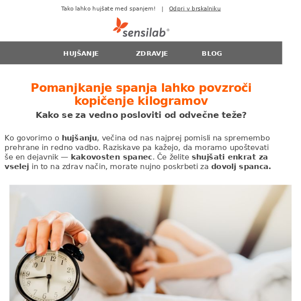 Premalo spanja = kopičenje kilogramov