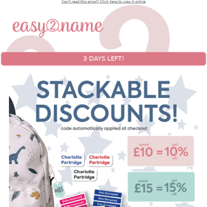 🚨 ALERT! STACKABLE DISCOUNT 🚨