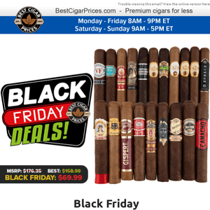 ⚫ Black Friday 20 Cigar Variety Pack Deal Only $69.99 + Free Shipping ⚫