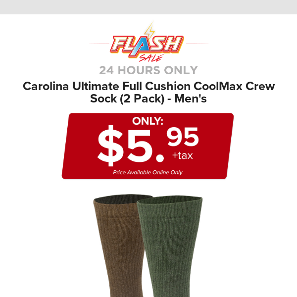 🔥  24 HOURS ONLY | CAROLINA CREW SOCK | FLASH SALE