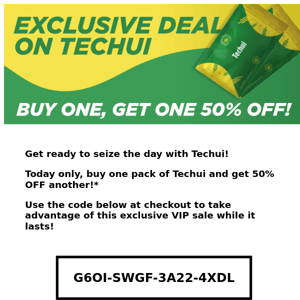 EXCLUSIVE DEAL on Techui: Buy One, Get one 50% OFF!