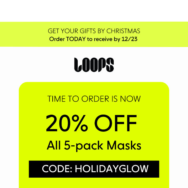 💥 LAST DAY: 20% OFF ALL 5-pack Masks 💥