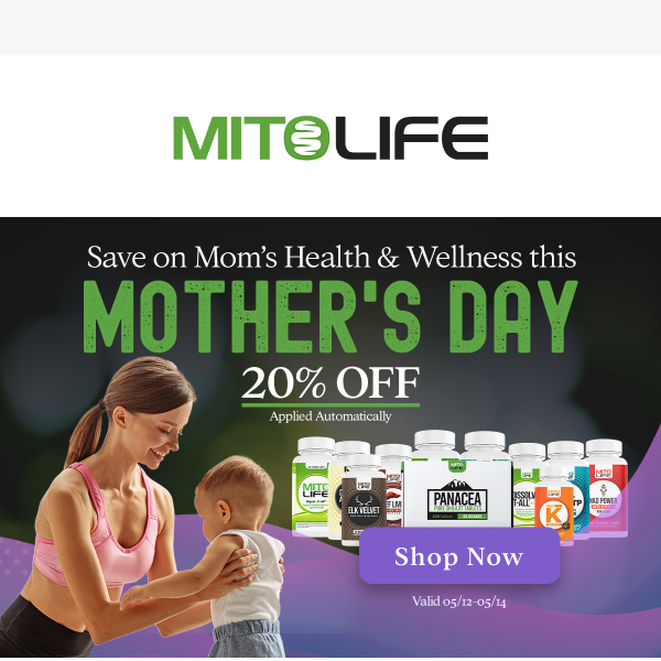Don't forget Mother's Day - enjoy 20% off now through May 14th