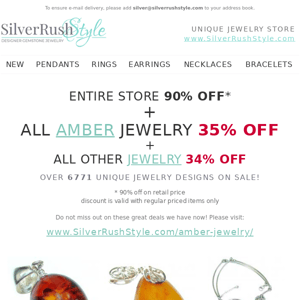 Entire Store 90% Off + All Amber 💎 Jewelry 35% OFF