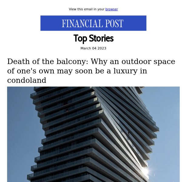 Death of the balcony: Why an outdoor space of one's own may soon be a luxury in condoland