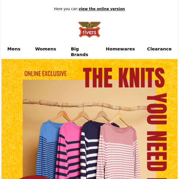 From $15* The Knits You Need Now