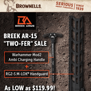 "Two-Fer" SALE! Warhammer charging handle+handguard