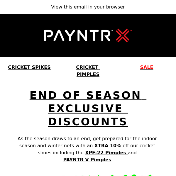 End of Season Exclusive Discounts 🏏