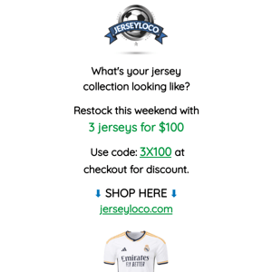 Restock Your Jersey Collection This Weekend!