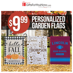$9.99 Personalized Garden Flags | Get Your Yard Fall Ready