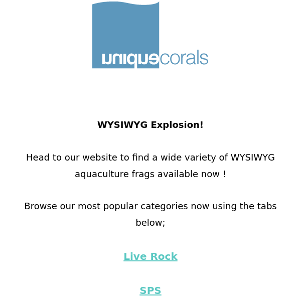 WYSIWYG Explosion ! We have hundreds of fresh WYSIWYG and stock items going live today , browse our categories  ﻿ ﻿ 　　