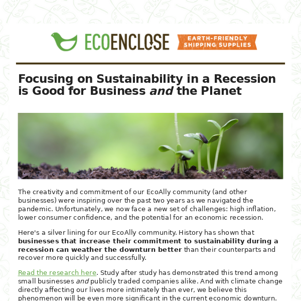 Sustainability and Economic Downturns
