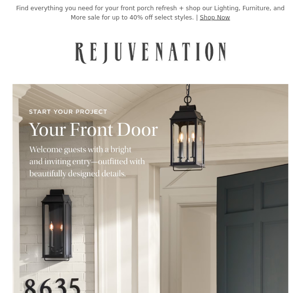 Create an inviting entry with new outdoor hardware and lighting