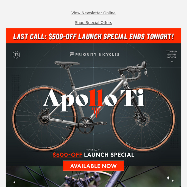 Ends Tonight: $500-OFF Apollo Ti Launch Special!