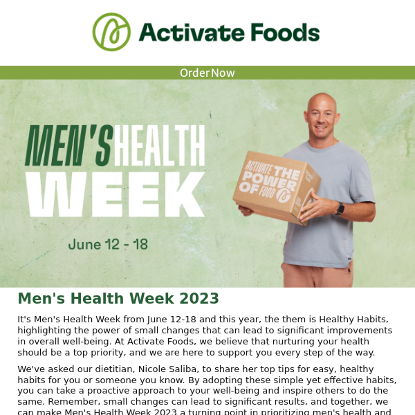 Men's Health Week: Activate the Power of Healthy Habits