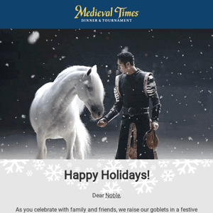 Happy Holidays from Medieval Times ❄️