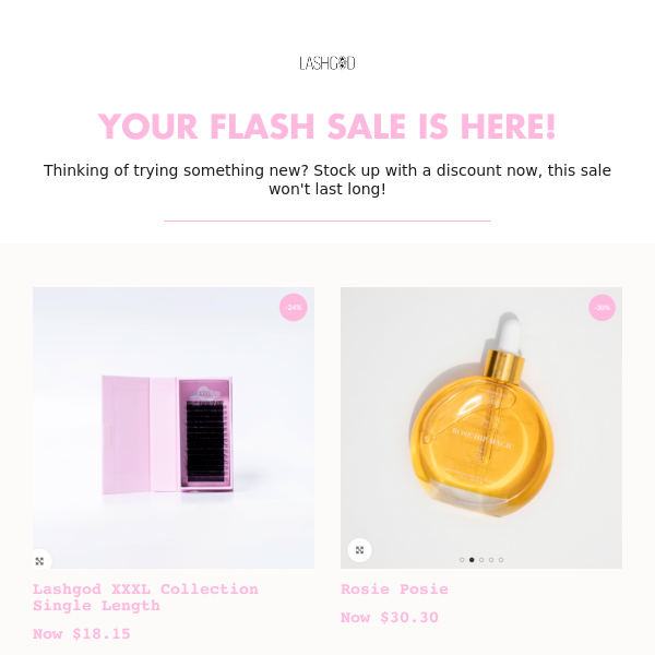 Your Flash Sale is Here! 💕