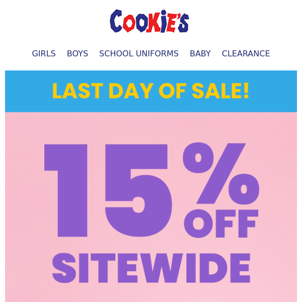 Final Day | 15% OFF Sitewide