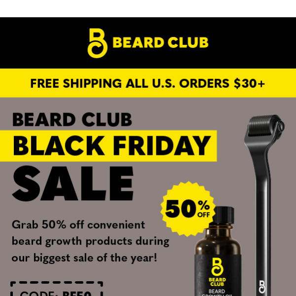 50% off simple beard growth